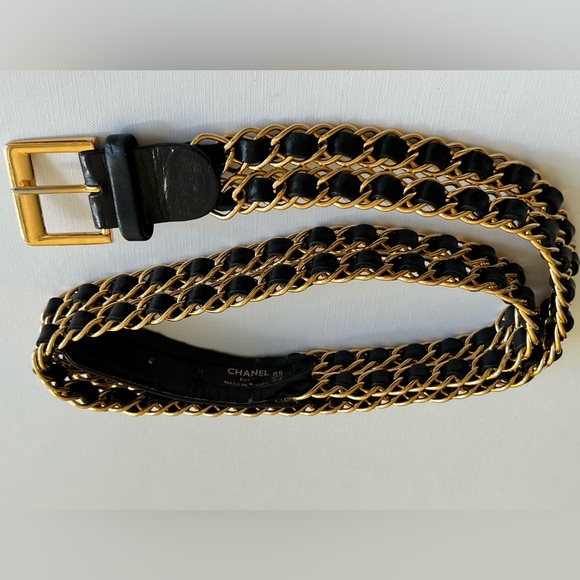 CHANEL Chain Belt Black Gold leather - Picture 3 of 7